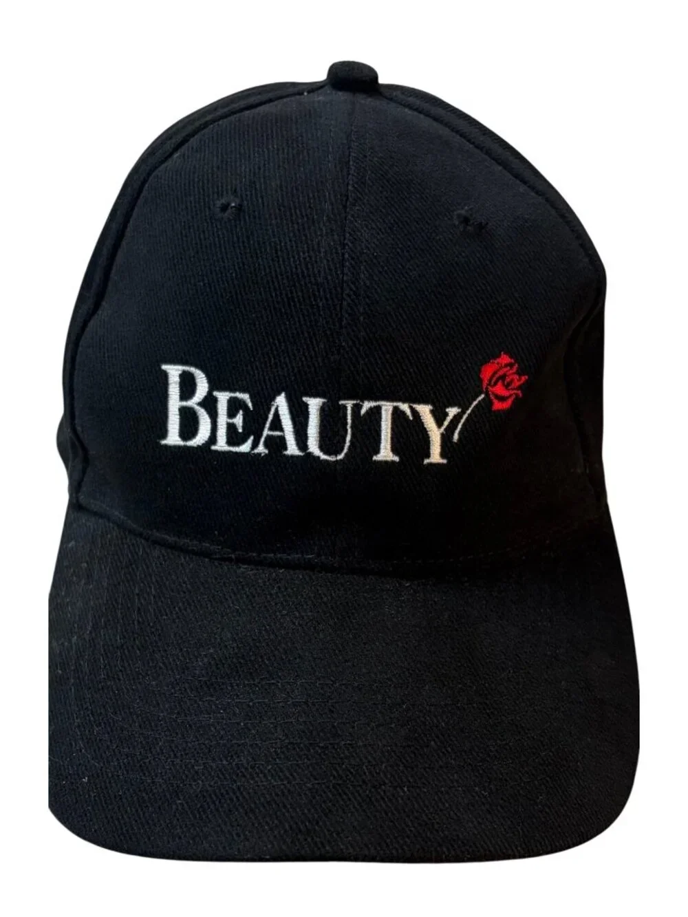 Disney Beauty and the Beast Musical Black Corduroy Hat Cap Broadway Embroidered